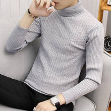 New Winter Men Turtleneck Sweaters Slim Fit Pullovers Men Thin Solid Sweaters Male Balck Casual  Sweaters Size 3XL 2024 - buy cheap