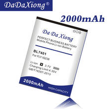 Dadaxiong 2000mah bl7401 li-ion para fly iq238 bateria do telefone celular 2024 - compre barato