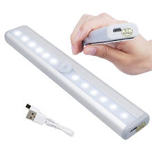 USB Rechargeable 10 LED Lights PIR Motion Sensor Lamp Cabinet Light Under Counter Closet Lighting Magnetic Stick-on Night Light 2024 - buy cheap