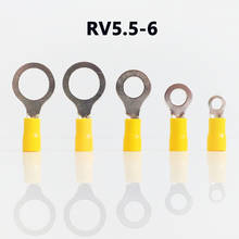 RV5.5-6 YELLOW color Ring insulated terminal suit 4-6mm2 Cable Wire Connector cable Crimp Terminal 100PCS/Pack free shipping 2024 - buy cheap