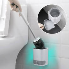 TPR Silicone Toilet Brush Head Wall Mounted Without Dead Corner Cleaning Brush Household Long Handle 2024 - buy cheap