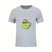 Camiseta con estampado Harajuku para hombre, camisa con diseño de perezoso, divertida, Sloffee, Sloth Coffee, a la moda, 2020 2024 - compra barato