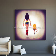 Home decoration Hand painted Canvas Oil Painting Beautiful mom and daughter Back view pictures Wall Art Home Decor wall Pictures 2024 - buy cheap