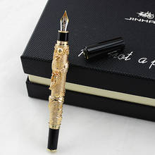 Jinhao Noble Brand Gold Dragon Business Gift Fountain Pen 0.5mm Fine Nib Metal Gold Writing Ink Pens School Office Stationery 2024 - buy cheap