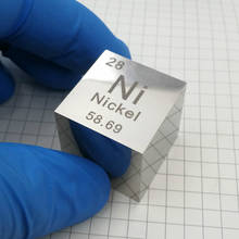 Никелевый металл, 1 дюйм, куб плотности 25,4 мм, 99.5% чистый для коллекции элементов 2024 - купить недорого