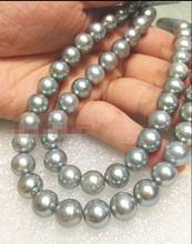 10-11 mm round natural south sea gray pearl necklace 18 "14 K gold 2024 - buy cheap