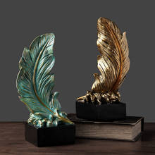 American Creative Retro Resin Feather Ornaments Art Home Livingroom Furnishing Decoration Office Bookcase Desk Figurines Crafts 2024 - buy cheap