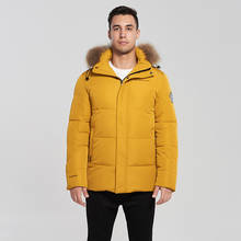 Новинка 2020, Мужская зимняя брендовая куртка, съемный капюшон, воротник из натурального меха, Мужская одежда, Высококачественная Мужская парка, водонепроницаемое теплое пальто, толстая 2024 - купить недорого