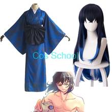 2021 Demon Slayer Costumes Hashibira Inosuke Cosplay Women's Kimono Suit Kimetsu no Yaiba Inosuke Wig Halloween Party Costume 2024 - buy cheap