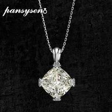 Pansysen colar luxo 11ct princesa corte, colar com pingente de diamante de moissanite, prata sólida 925 joias finas 2024 - compre barato