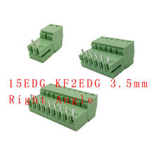 Conector do bloco de terminais pcb, 5 pares 15edg 3.5 kf2edg 3.5mm ângulo reto 3.5mm cabeça de passo soquete 2-12pin 2024 - compre barato