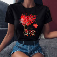 Maycaur camiseta feminina estampa floral fashion casual fofa 90s estilo vintage top preto camiseta feminina camiseta para mulheres 2024 - compre barato