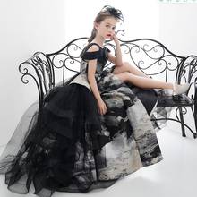 High-end Children Girl Dress Birthday Party Mesh Stitching Trailing Print Gown Kids Pageant Dress For Girls Vestidos L425 2024 - buy cheap