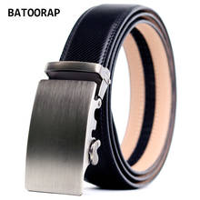 Black Ratchet Leather Belts For MEN Business Waist Strap Male Fashion Style Men's Belt Designer Luxury Casual Auto Buckle 44-52" 2024 - buy cheap