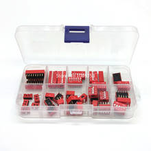 Kit de interruptores Dip de 2,54mm, conjunto de combinación de 5 pares en caja, 1, 2, 3, 4, 5, 6 y 8 vías, Color Rojo 2024 - compra barato