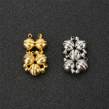 Fechos magnéticos redondos de couro, 5 conjuntos cor dourada metal cobre cordão colar com fecho magnético para fazer jóias diy 2024 - compre barato