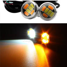 Luz LED de circulación diurna para coche, Bombilla de 12V, doble Color, Blanco/ámbar, ojos de águila, lámpara de señal de giro DRL, carcasa negra/plateada, 6 uds. 2024 - compra barato
