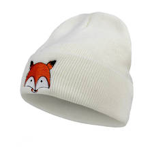 New Knitted Winter Cap Fox Pattern Man's And Women's Keep Warm Knitted Wool Hat Fashion Solid Color Hip Hop Unisex Caps TG0131 2024 - buy cheap