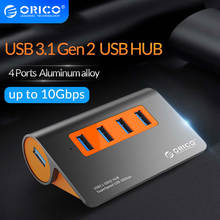 ORICO 4 Port USB3.1 Gen2 HUB USB C Gen2 Aluminum HUB 10Gbps Super Speed With 12V Power Adapter For Mac Pro Huawei Samsung 2024 - buy cheap