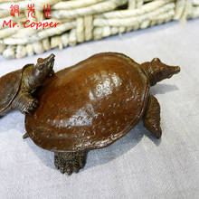 Antique Bronze Soft-shelled Turtle Statue Japanese Tea Pet Ornament Handmade Pure Copper Animal Turtle Figurines Landscape Decor 2024 - buy cheap