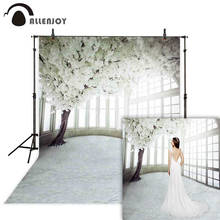 Allenjoy fotografia pano de fundo primavera casamento branco flor árvore janela fundo photo studio photophone photocall shoot prop 2024 - compre barato