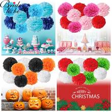 9pcs/lot Brided to be Paper Pompoms Wedding Decorative Paper Flowers Ball Baby Shower Birthday Party Decoration paper pom poms 2024 - buy cheap
