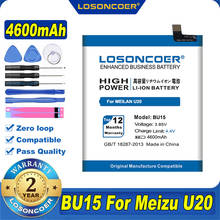 Losoncoer 100% original 4600mah bu15 para meizu meizy meilan u20 bateria 2024 - compre barato