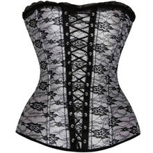 Sexy Lace up Boned Overbust Corsets And Bustiers Top Waist Cincher Shaper Plus Size S-XXL 2024 - buy cheap