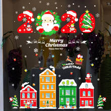 DIY рождественские городские наклейки с Сантой магазин Декор для оконного стекла рождественские украшения для дома Праздничные наклейки 2024 - купить недорого