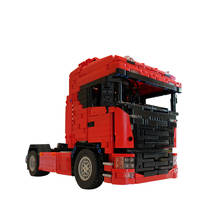 MOC high-tech Electric Trailer Truck Red Tractor Building Blocks  MOC high-tech Remote Control Bricks Toy For Children Gift 2024 - buy cheap