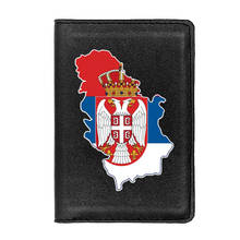 Classic The Republic of Serbia Black Travel Passport Cover ID Credit Card Holder Case 2024 - buy cheap