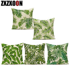 Capa de almofada decorativa, capa de poliéster com folhas de folhas monstera, plantas verdes tropicais, fronha para almofada de casa 2024 - compre barato