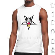 Mcky Nous Tank Tops Vest 100% Cotton Mouse Evil Punk Skate God Satan Pentagram 2024 - buy cheap