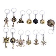 ZXMJ One Piece Keychain Creative Metal Luffy Pirate Pendant Car Keyring Straw hat skull Anchor Jewelry Chaveiro For Men Women 2024 - buy cheap