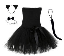 1 conjunto gato meninas tutu vestido roupa zoológico animal crianças trajes de halloween da criança do bebê menina fantasia desempenho festa de aniversário vestido xxl 2024 - compre barato