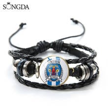 Belarus Minsk Symbol Multilayer Leather Bracelet Handmade Jewelry Glass Dome Buckle Adjustable Bracelets Military Jewelry Gift 2024 - buy cheap