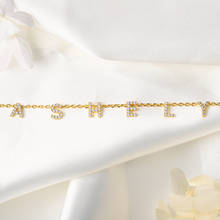 Collar de acero inoxidable con nombre de circonia para mujer, joyería personalizada, gargantilla de oro, collar con letras 2024 - compra barato