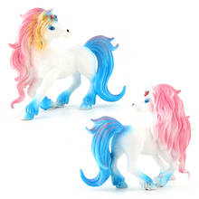 Pegasus Doll Toy Simulation Animal Model Unicorn Rainbow Horse Figure Kids Gift 2024 - buy cheap