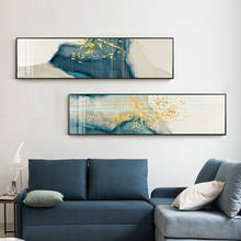 Cuadro decorativo de estilo nórdico para decoración de habitación, lienzo de arte de pared con diseño geométrico abstracto, acuarela, punto dorado, Moderno 2024 - compra barato