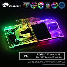 Bykski N-MS2080VENTUS-X, Full Cover Graphics Card Water Cooling Block,For MSI RTX2080 8G Ventus V2/ RTX2070 Super 8G Ventus 2024 - buy cheap