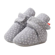 Newborn Baby Booties Fashion Triangle Printed Soft Sole Winter Warm Slippers with Grippers Infant Prewalkers Boots 2024 - buy cheap