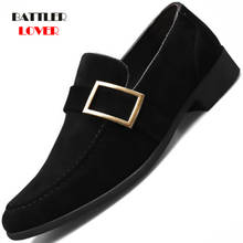 2020 Fashion Men Suede Leather Shoes Male Dress Wedding Loafers Men's Flats Shoes Classic Business Party Office Pointed Toe 2024 - compra barato