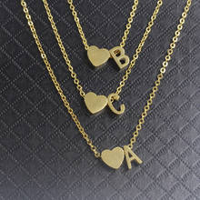 Gold Stainless Steel 316L Initial Necklace Women Chain Choker DIY Heart Letter Necklace for Woman Custom Name Jewelry Wholesale 2024 - buy cheap