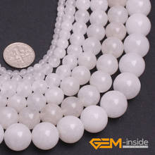 Round White Jades Fashion Jewelry DIY Beads For Women Bracelet & Necklace Making Strand 15inches Acceories 2024 - buy cheap