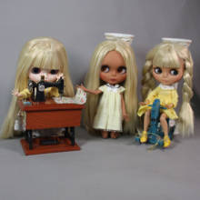 Boneca frozen dbs blyth 1/6, boneca de 30cm bjd amarela misturada com cabelo branco, nude, corpo articulado com peito grande, presente de brinquedo para meninas bl07201003 2024 - compre barato