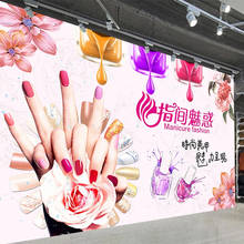 Papel de parede 3d pintado à mão, adesivo 3d impermeável para unhas, maquiagem, vitrine, fundo de rgão 2024 - compre barato