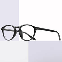 Óculos redondos retrô, armação de plástico para óculos completos com dobradiças de mola, estilo masculino e feminino, anti-azul ray 2024 - compre barato