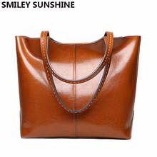 High Quality Female Genuine Leather Shoulder Bags Fashion Luxury Women Leather Handbags Big Cowhide Ladies Purses and Handbags 2024 - buy cheap