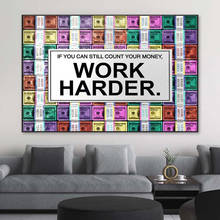Work Harder Life Quotes Colourful Money Fashion Canvas Posters And Prints Wall Art Painting For Living Room Decor Picture 2024 - buy cheap