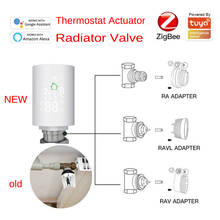 Tuya ZigBee 3.0 Smart Radiator Valve Scheduled Thermostat Actuator Temperature Controller with RA RAV RAVL adapter support alexa 2024 - buy cheap